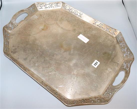 Silver plated tea tray
